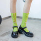 Fall/winter Socks Women's Ripped Pure Cotton Socks High Tube Tailoring Pile Socks Solid Color Knitted Socks