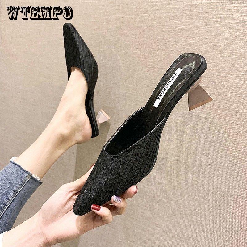 WTEMPO Thick-slip Slippers Female 2019 Slippers Female Spring Wear Korean Fashion Square Head