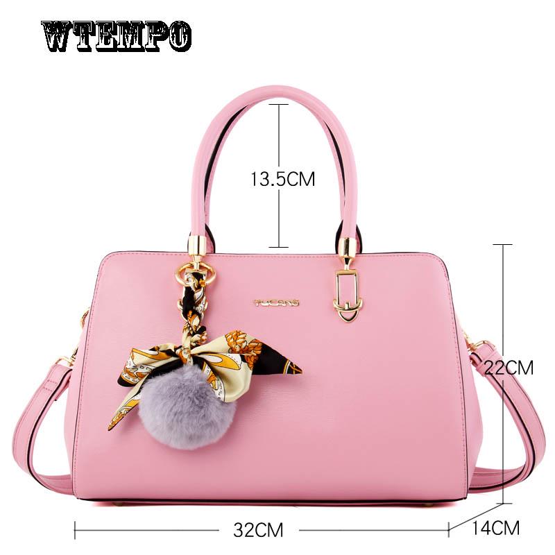 Fashion Lady Bag Large Capacity Single Shoulder Messenger Bag All-match Handbag Hair Ball Decoration