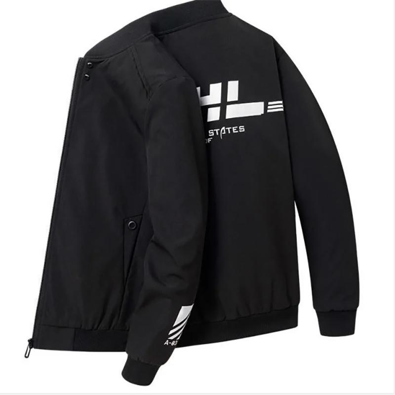 Stand-up Collar Baseball Uniform Jacket Men's Jacket Autumn and Winter Youth Korean Style Trend Solid Color Jacket