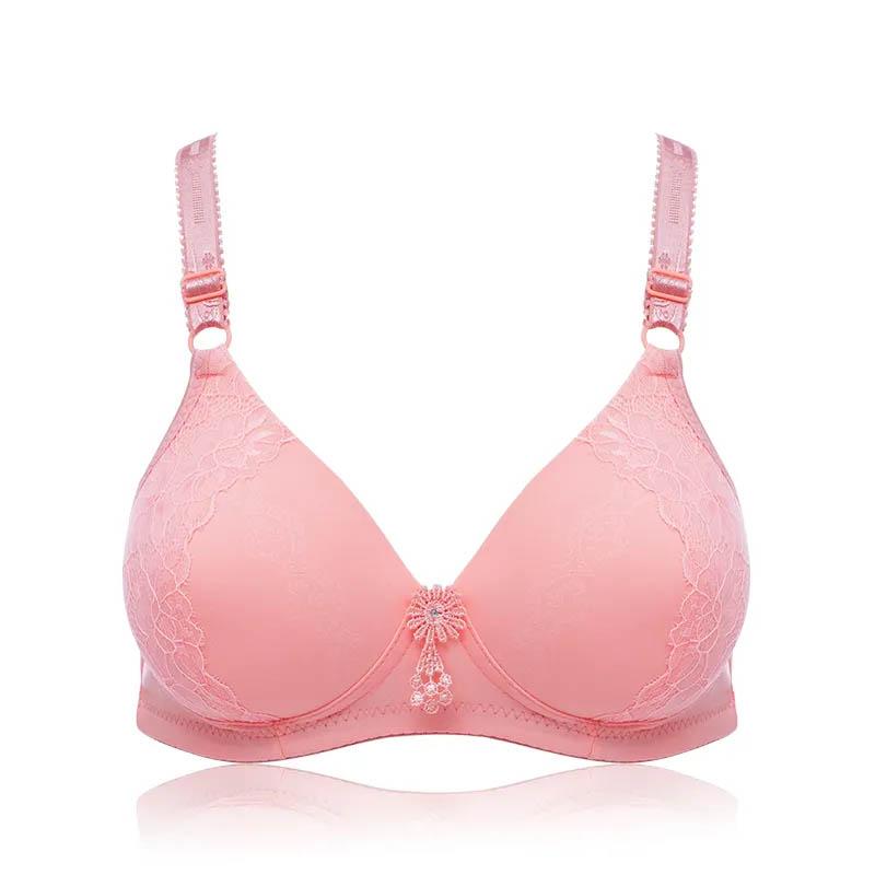 Large Size Thin Breathable No Steel Ring Bra Gathering Comfortable Simple Lace Design Fashion Sexy Ladies Bra