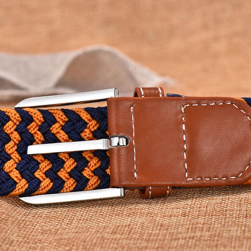 Men and Women Elastic Casual Student Belt Fashion Wild Woven Canvas Buckle Stretch