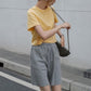 Women Ladies Summer Personality Tops button Irregular Loose Short Sleeve Short T-shirt Blouse