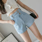 Fashion All-match Super High Waist Stretch Jeans Women Summer Loose High Waist Thin A-line Shorts
