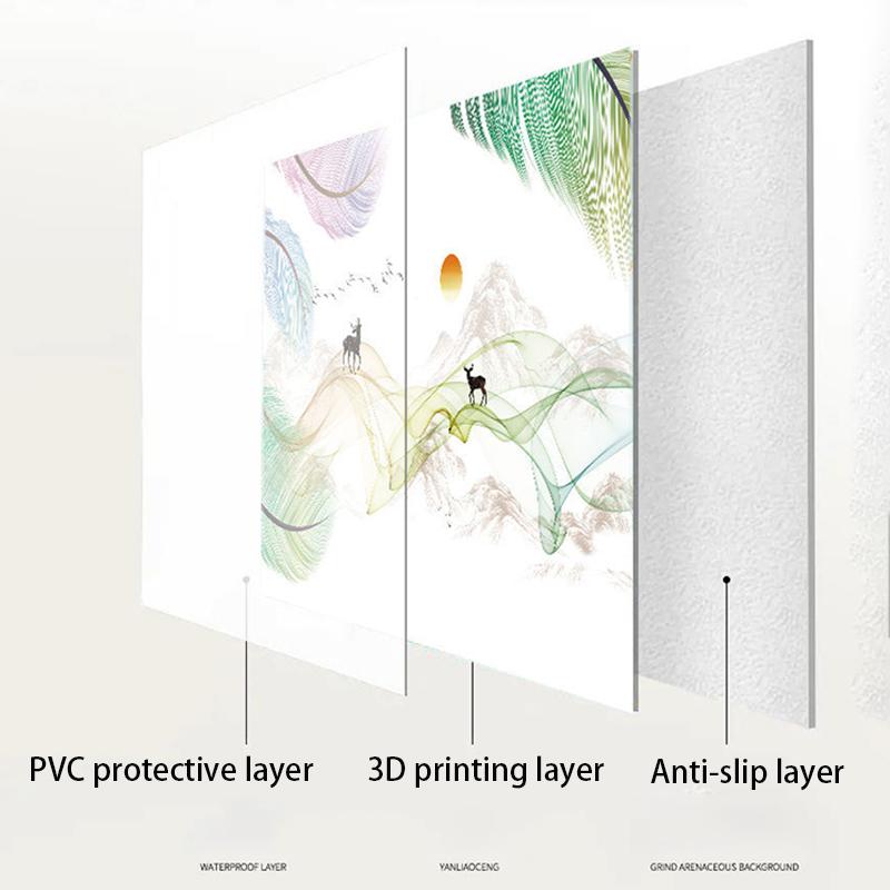 PVC 3D Printed Soft Glass Three-dimensional Printed Tablecloth Coffee Table Anti-scald Oil-proof Wash-free and Wipe-free Tablecloth
