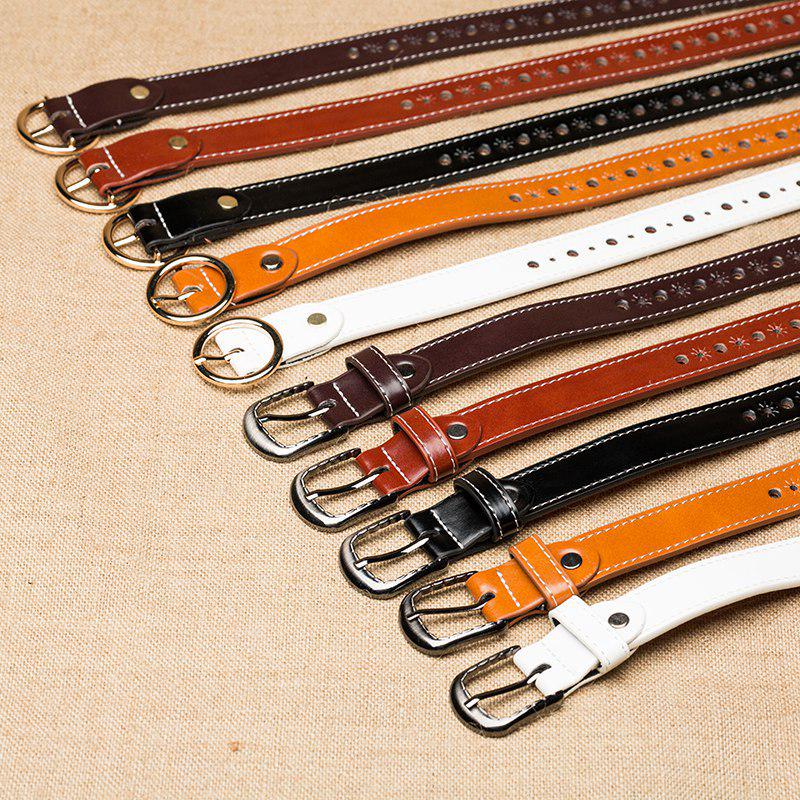 WTEMPO Belt Women's Faux Leather Buckle Skinny Belt Thin Waistband Sashes