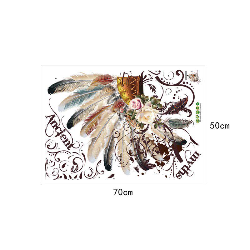 [Wall sticker] feather chief hat wall stickers chinese characteristic ethnicity style ancient myths