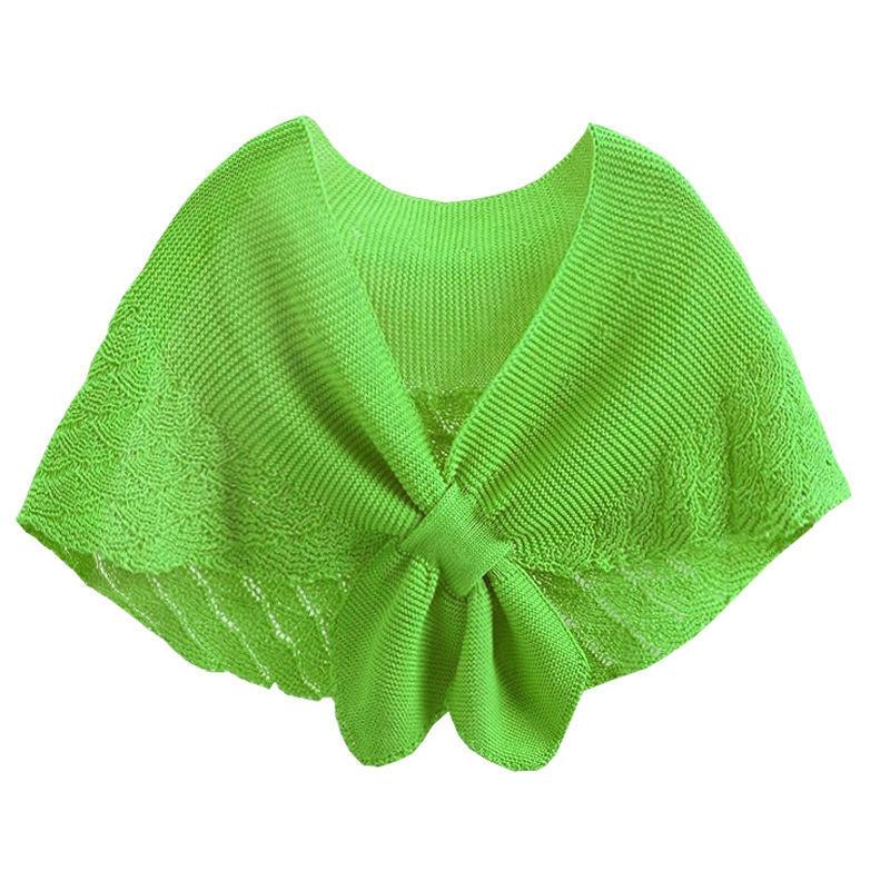 Sunscreen Shawl Female Summer Thin Shawl with Skirt High-end Hollow Shawl Knitted Short Shawl All-match Clothing Knotted Fake Collar Neck Scarf