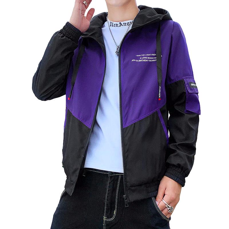 Spring and Autumn Jacket Hooded Jacket Men's Trend Handsome Loose Jacket