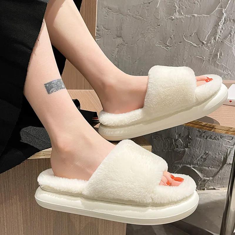 The Trend of Autumn and Winter Men's and Women's Cotton Slippers Warm and Durable Flat Shoes Fashion Casual