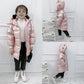 Girls' Warm and Windproof Down Jacket Mid-length Jacket White Duck Down Children's Wear