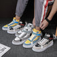 Spring Autumn Men High-top Vulcanized Shoes Canvas Shoes Lace Up Letter Prints Buckle Casual Thick Sole Shoes for Men
