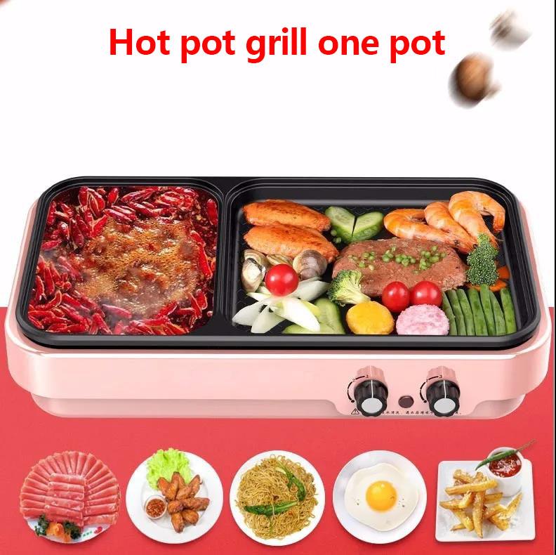 1360W 5 Person Multi-purpose Grill Pan Smokeless Fried Steak Pan Heat Pot BBC Machine Nonstick Pot for Family