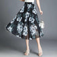 Women's Summer High Waist  Pleated Floral Skirt  Mid-length A-line Draping Chiffon Fairy Dress Beach Vacation Daily