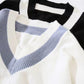 Autumn and Winter Loose Casual Sweater Fashion All-match Pullover Tops V-neck Short Women's Bottoming Shirt