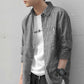 Spring and Autumn Loose Men's Long-sleeved Striped Thin Shirt