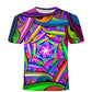 Spiral Colorful Shirt Men Tees Summer 3D Half Sleeve T-shirt Casual Breathable Pullover Personality Streetwear