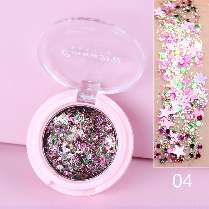 Non-sticky Eyeshadow Palette Diamond Shaped Glitter Powder Sequin Pentagram Star Fragment Gel Stage