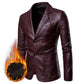 Suit Jacket Men's Casual Leather Jacket Autumn and Winter Plus Velvet Thickening Young Middle-aged Men's Jacket Autumn and Winter Plus Size