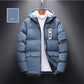 Cotton-padded Jacket Men's Jacket Winter Leisure Plus Size Hooded Padded Jacket Solid Color Thick Men's Padded Jacket