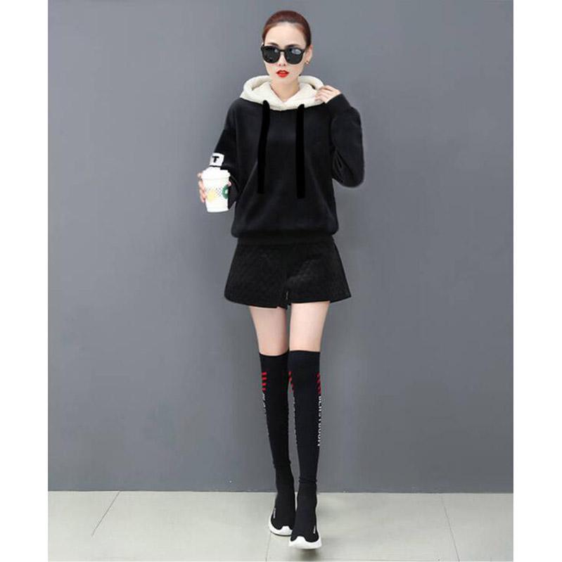 Cotton Women's Sweatshirt Wild Large Size Long Sleeve Warm Hoodie Autumn Winter Sweatshirt