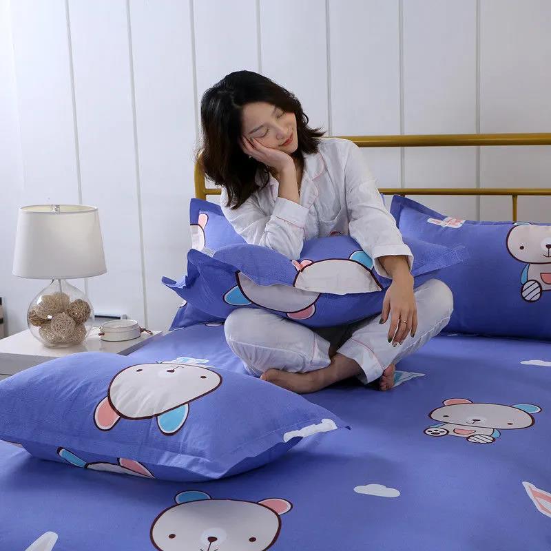 Pure Cotton Pillowcase Two Sets of Modern Minimalist Bedding Printing Pillow Dust Cover Single Double Pillowcase