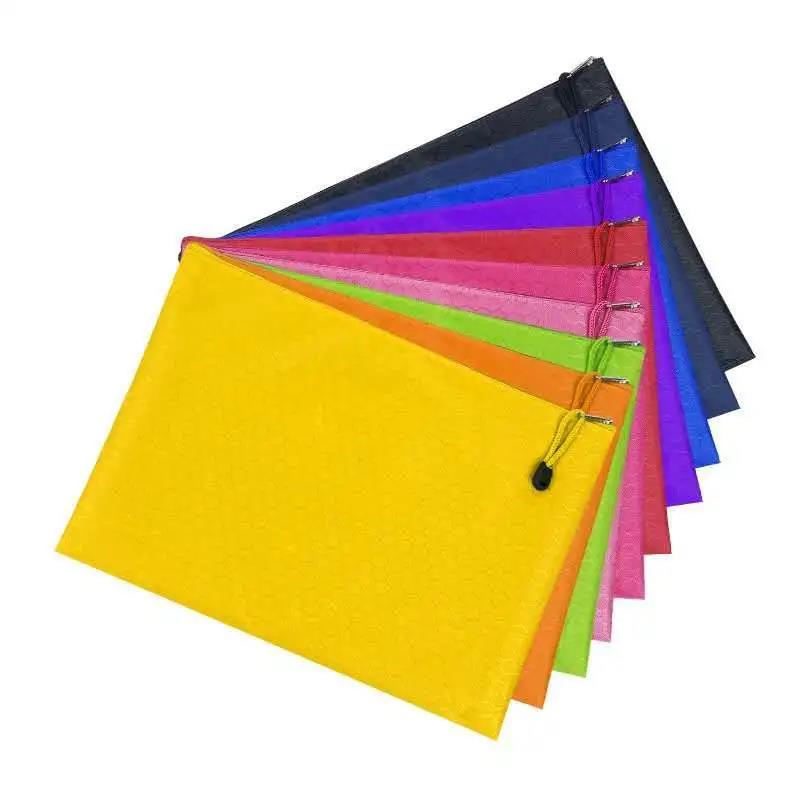 Thickened A4 Zipper File Canvas File Bag Office Information Student Information Bag Test Paper Storage Waterproof Bag