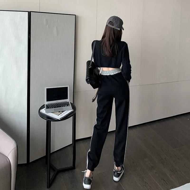 Cotton Sports Pants Women's Spring and Summer Casual Loose Loose and Thin Elastic Tight Feet All-match Harlan Pants Tide