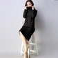 Large Size Plus Velvet Thickened Long Sweater Women Long Dress High Neck Loose Autumn and Winter Sweater Dress