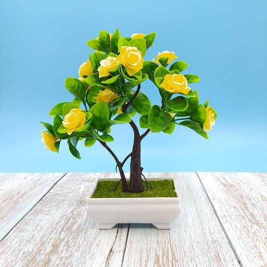 Artificial Plastic Flower Potted Plants Fake Flowers Fortune Tree Living Room Wine Cabinet Desktop Desk Desk Decoration Craft