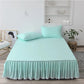 One-piece Solid Color Mattress Cover Washed Cotton Bed Sheet Simmons Protective Cover Elastic Non-slip Mattress Cover