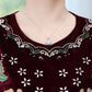 Mother's Clothing Spring and Autumn Long-sleeved Bottoming Shirt Women's Gold Velvet T-shirt Printing Loose Top