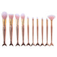 Mermaid Tail Soft Nylon Hair Round Flat Fan Shape Head Cosmetic Makeup Br