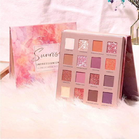 Eye Shadow Palette 16 Color Desert Rose Glitter Powder Sequins Eye Shadow Earth Color Matte Student