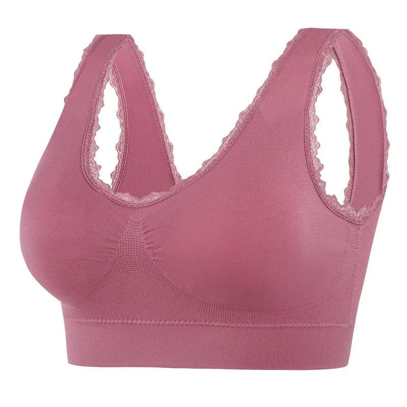 Ladies No Steel Ring Bra Breathable Sweat-absorbing Comfortable Sports Underwear Large Size Yoga Running Shockproof Gathered Vest Bra