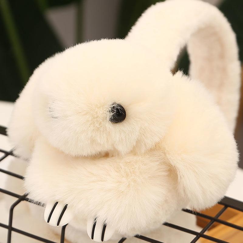 Women's Winter Long-eared Rabbit Earmuffs Cute Cartoon Warm Earflap Plush Rabbit Ear Warmer Plush Ear Pad Cover Thickened Earlap