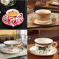 High-end Coffee Cup Mascot European Bone China Home Coffee Cup and Saucer Set British Afternoon Tea Cup Luxury Gift