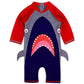 One-piece Shark Sunscreen Children's Swimsuit Cute Cartoon Toddler Baby 1-3 Years Old Long-sleeved Swimwear