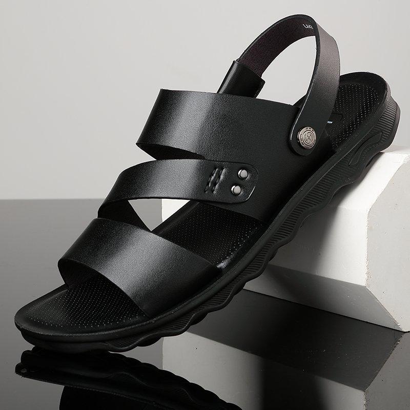 Summer Leather Shoes Men Sandals Classic for Male Soft Walking Beach Sandalias Sandal Slides