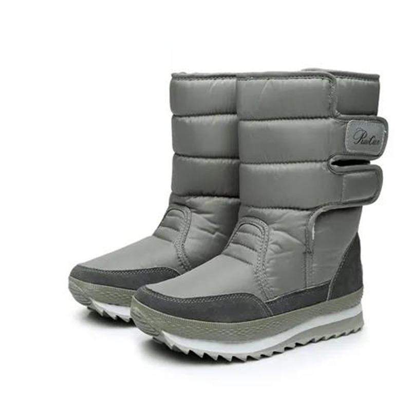 Winter Flat-bottomed Ski Boots In The Tube Thickened Women's Non-slip and Waterproof Snow Boots Plus Velvet Warm Outdoor Boots