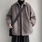 Warm Woolen Jacket Coat All-match Loose Thickened Lapel Woolen Coat Men and Women Casual Long-sleeved Zipper Jacket