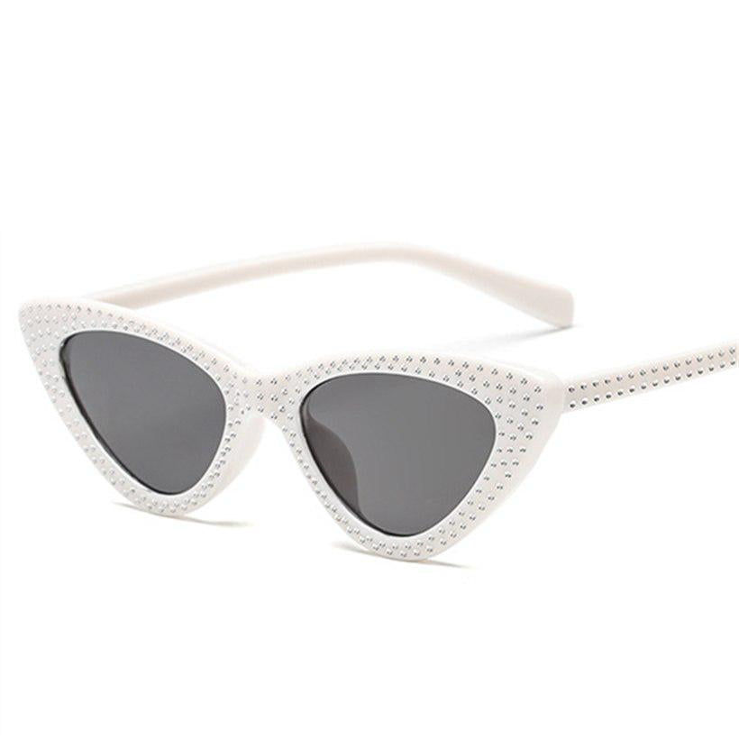 Cat Eye Sunglasses Women Luxury Retro Rhinestone Small Sun Glasses Brand Designer Ladies Vintage Fas