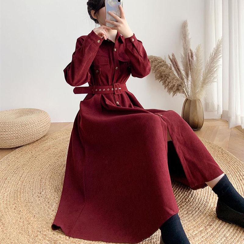 Spring Sweet Retro Bowknot Female Dress Temperament Was Thin Female Student Dress Korean Version of The Wild Mid-length A-line Skirt