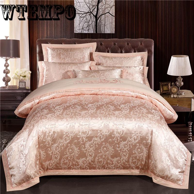 Sheets quilt cover pillow set noble cotton bedding European four-piece embroidery jacquard