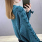 Fleece Chenille Crew Neck Sweater Tie Bow Long Sleeve Knit Sweater Solid Color Loose Oversized Sweater