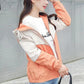 Color Matching Loose Hooded Sports Baseball Uniform Casual All-match Jacket Short Jacket Women