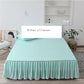 Solid Color Bed Skirt One-piece Washed Cotton Bed Sheet Simmons Protective Cover Bed Cover Bed Cover Size Bed Apron Non-slip Skirt