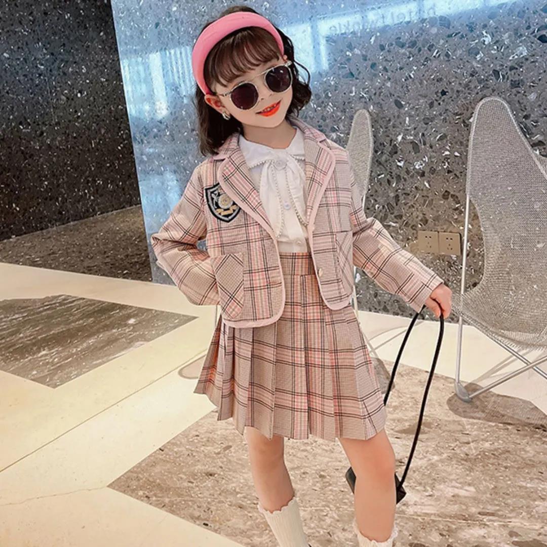 Three-piece Skirt Girl Spring Suit Jacket Children's Spring College Wind Uniform