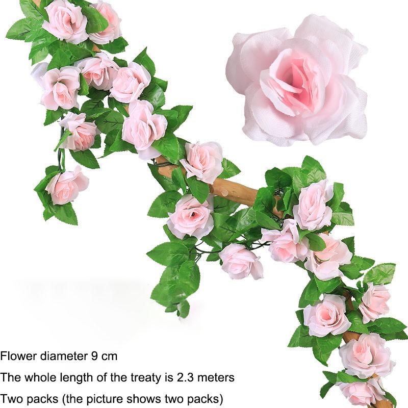 Decoration Simulation Rose Flower Wedding Decoration Rattan Cover Winding Floral Wedding Festive Flower