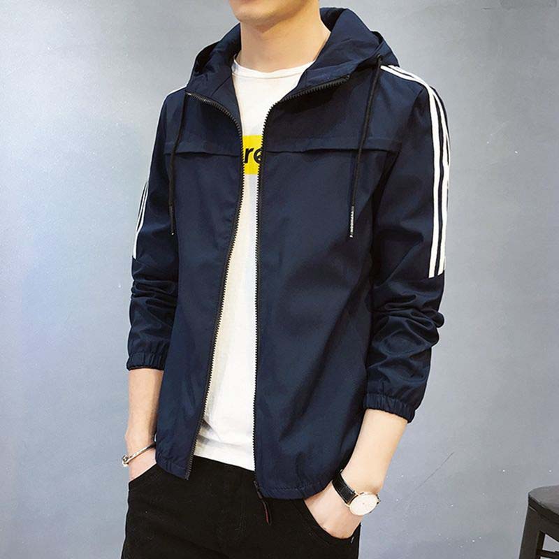 Men's Jacket Young and Middle-aged Windbreaker Spring and Autumn Tops Casual Trend Slim Hooded Jacket